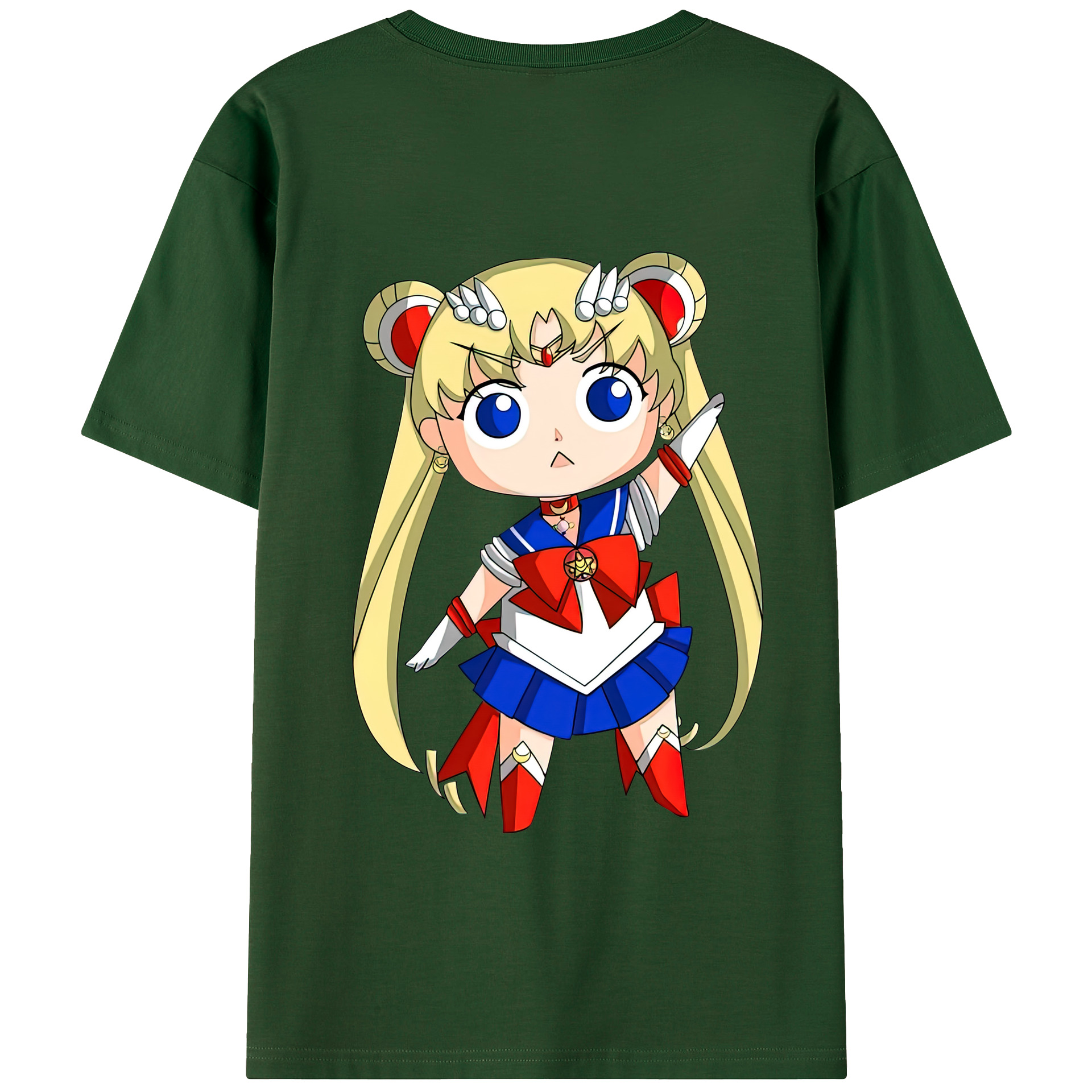 （画像用） 美少女戦士セーラームーン 月野 うさぎ つきの うさぎ Sailor Moon Tsukino Usagi 綿100％半袖Tシャツ（背面プリント）